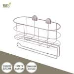 WR-5003-35 ชั้นวางอเนกประสงค์สแตนเลส ขนาด 35 ซม.พร้อมที่แขวนกระดาษชำระ 0