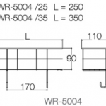 WR-5004-25 ชั้นวางอเนกประสงค์สแตนเลส พร้อมขอแขวนคู่ ขนาด 25 ซม.