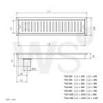 TSD-1200 รางระบายน้ำสแตนเลส แบบหน้าตะแกรงพับขอบ ขนาด 120 ซม.