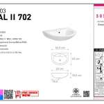 SOSUCO อ่างล้างหน้าแขวนผนังทรงรี รุ่น OVAL ll 702 (สามารถใช้กับขาตั้งได้)