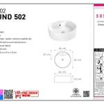 SOSUCO อ่างล้างหน้าวางบนเคาน์เตอร์ทรงกลม รุ่น ROUND 502
