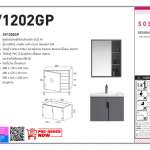 SOSUCO เซ็ตตู้เฟอร์นิเจอร์อ่างล้างหน้า 60 ซม. พร้อมกระจก สี Graphite 