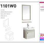 SOSUCO เซ็ตตู้อ่างล้างหน้า 45 ซม. พร้อมกระจก และชั้นวางของใต้กระจก สี White Oak