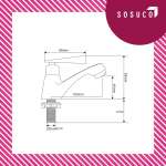 SOSUCO ก๊อกอ่างล้างหน้าโครเมี่ยมด้ามปัดสามเหลี่ยม