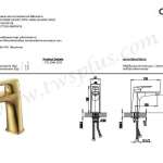 คลิกเลย COTTO ก๊อกผสมอ่างล้างหน้าพร้อมสายน้ำดี สีทองด้าน รุ่น STELLA