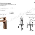 คลิกเลย COTTO ก๊อกผสมอ่างล้างหน้าพร้อมสายน้ำดี สีคอปเปอร์ โรส รุ่น STELLA