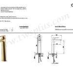 คลิกเลย COTTO ก๊อกผสมอ่างทรงสูงพร้อมสายน้ำดี สีทองด้าน รุ่น STELLA