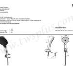 คลิกเลย COTTO ฝักบัวพร้อมสาย 3 ฟังก์ชั่น สีโครเมี่ยม รุ่น SERENITY