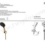 คลิกเลย COTTO ฝักบัวพร้อมสาย 3 ฟังก์ชั่น สีทองด้าน รุ่น SERENITY