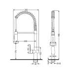 RA BLACK-PREME ก๊อกซิงค์ล้างจานน้ำเย็น คอสปริง MATT BLACK