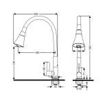 RA A11021-A9559 ก๊อกซิงค์ล้างจาน งวง PVC ดัดได้