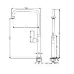 RA A11021-A123CR ก๊อกซิงค์ล้างจานน้ำเย็น เคาน์เตอร์ สแตนเลสเงา