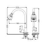 RA A11021-4567 ก๊อกซิงค์ล้างจานน้ำเย็น ปรับน้ำได้ 2 ฟังก์ชั่น