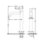 RA A121-A3579 ก๊อกน้ำล้างหน้าน้ำเย็นคอสูง สแตนเลสเงา