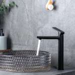 RA A114-A44-BLK ก๊อกล้างหน้าคอสูง ผสมร้อน-เย็น BLACK OVO RA A114-A44-BLK ก๊อกล้างหน้าคอสูง ผสมร้อน-เย็น BLACK OVO