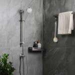 RA STN-2024-RAIL ชุดฝักบัวมือ พร้อมราวเลื่อนสแตนเลส และสายครบชุด