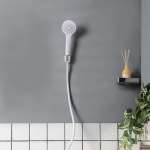 RA D411-4111 ฝักบัวมือสีขาว 1 ระบบ พร้อมสายและขอแขวนครบชุด