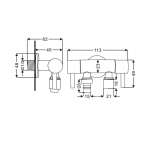 RA C311-C2222 วาล์วฝักบัวน้ำเย็นแบบ 2 วาล์ว พร้อมปากกรอง