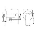 RA 5577-VALVE วาล์วฝักบัวน้ำเย็น สแตนเลสเงา
