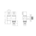 RA C322-STN304 สต็อปวาล์วแบบ 3 ทาง พร้อมปากกรอง