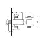 RA 40F8899 สต็อปวาล์วสี่เหลี่ยม 3 ทาง 