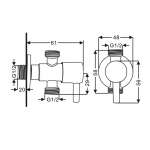 RA 3335233 สต็อปวาล์ว 3 ทาง แบบก้าน 