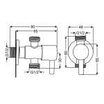RA BLACK-3WAYS สต็อปวาล์ว 3 ทาง MATT BLACK