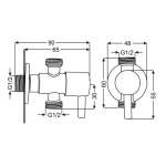 RS BS055 สต๊อปวาล์ว 3 ทาง ด้ามสติ๊ก STEEL