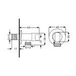 RA C322-C451 สต็อปวาล์ว สีโครเมี่ยมเงา