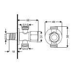 RA KX633 สต็อปวาล์วสแตนเลส 3 ทาง