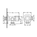 RA C322-C5566 สต็อปวาล์ว 3 ทาง แบบ 90 องศา