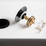 RA K1112-K8888 สะดืออ่างล้างหน้า ไม่มีรูน้ำล้น MATT BLACK