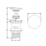 RA K1111-K8888 สะดืออ่างล้างหน้ามีรูน้ำล้น แป้นเซรามิคเงา