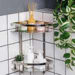 RA B20255 ชั้นวางของสองชั้นเข้ามุม สแตนเลสเงา 304