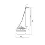RA V2245-SINGLE-SIDE ชุดฟลัชชักโครกรุ่นสองชิ้น แบบเชือกกด ด้านข้าง
