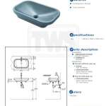 LW630JDW/F#ASB อ่างล้างหน้าวางบนเคาน์เตอร์ Ash Blue