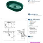 LW896JW/F#FRG อ่างล้างหน้าวางบนเคาน์เตอร์ Forest Green