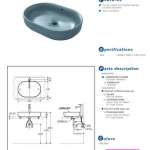 LW896JW/F#ASB อ่างล้างหน้าวางบนเคาน์เตอร์ Ash Blue