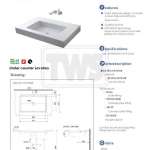 LW1516 อ่างล้างหน้าฝังใต้เคาน์เตอร์ 