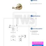 TX704AES#PFG ตะขอแขวนผ้า รุ่น EGO ll (Polished Frence Gold)