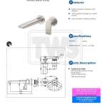 TLG04310T#BN ก๊อกผสมอ่างล้างหน้าแบบก้านโยกชนิดฝังผนัง รุ่น GA (Brushed Nickel)