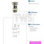T6JV6#BN สะดืออ่างล้างหน้าชนิดป๊อปอัพ มีรูน้ำล้น (Brushed Nickel)