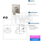 TBG04S03T#BN ก๊อกผสมสำหรับยืนอาบชนิดฝังผนัง พร้อม MINI UNIT รุ่น GA (Brushed Nickel)