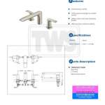 TBG04201T#BN ก๊อกผสมสำหรับลงอ่างอาบน้ำ ชนิดติดเคาน์เตอร์ (3 รูก๊อก) รุ่น GA (Brushed Nickel)