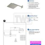 TBW08002T#BN ฝักบัวก้านแข็ง ชนิดติดผนัง รุ่น G (Brushed Nickel)