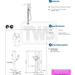 TBG02306T ก๊อกผสมสำหรับลงอ่างอาบน้ำแบบตั้งพื้น พร้อมชุดฝักบัวสายอ่อน รุ่น GR