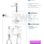 TLG04306T ก๊อกผสมอ่างล้างหน้าแบบก้านโยกทรง Semi-tall ไม่รวมสะดือป๊อบอัพ รุ่น GA