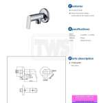 TTWR103KR ก๊อกน้ำสำหรับฝักบัวอาบน้ำ (เฉพาะน้ำเย็น) รุ่น REI-S