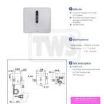 TTUE601AC3 ฟลัชวาล์วเซ็นเซอร์โถปัสสาวะชาย ชนิดน้ำเข้าด้านหลัง (ใช้ไฟฟ้า 220V) 