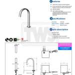 TLE24002T-AC ก๊อกเดี่ยวเซ็นเซอร์ ทรง Semi-tall (ใช้ไฟฟ้า 220V) ใช้น้ำ 1.3 ลิตร/นาที